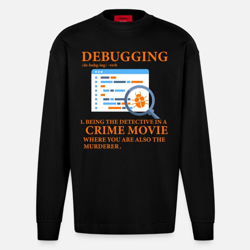 Debugging - Heavyweight Oversized Organic Longsleeve Shirt Made in EU - SOLID BLACK