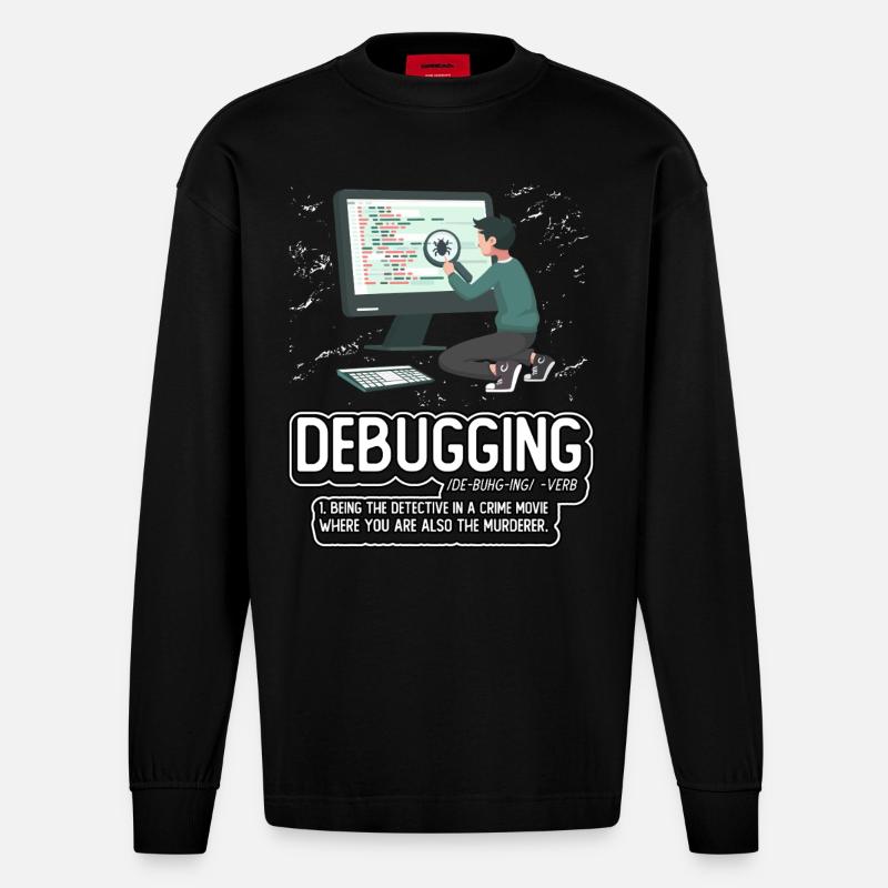 Debugging - Heavyweight Oversized Organic Longsleeve Shirt Made in EU - SOLID BLACK