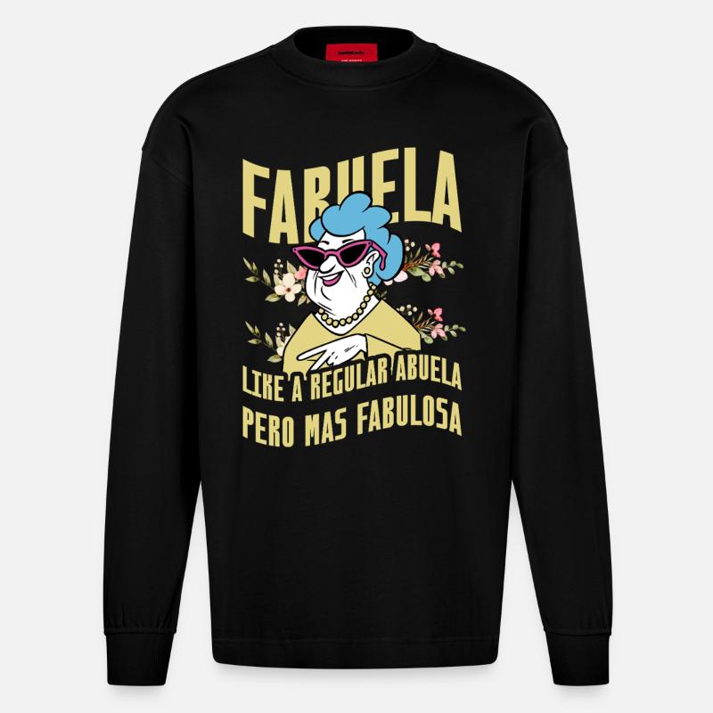 Fabuela - Manches longues bio épais oversize fabriqué en UE - SOLID BLACK