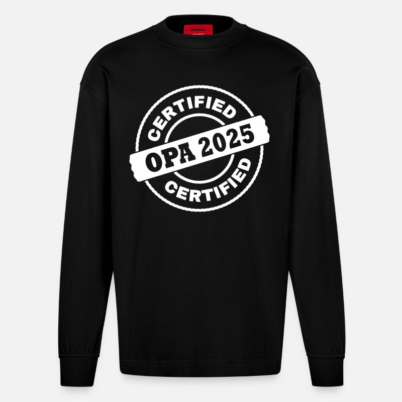 Opa 2025 - Heavyweight Oversized Organic Langarmshirt Made in EU - SOLID BLACK