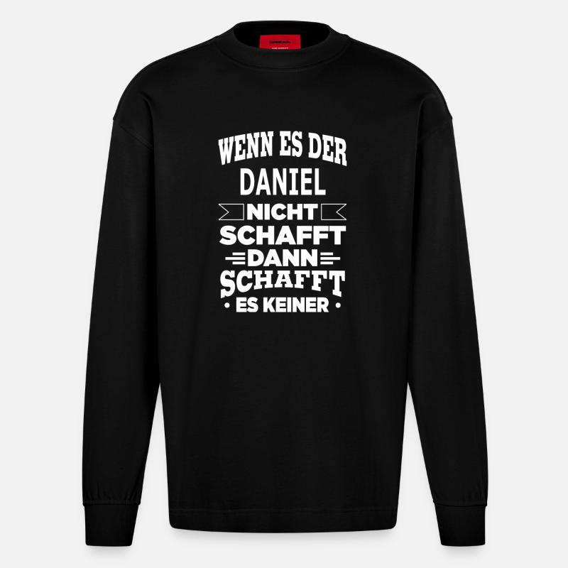 DANIEL - Heavyweight Oversized Organic Langarmshirt Made in EU - SOLID BLACK