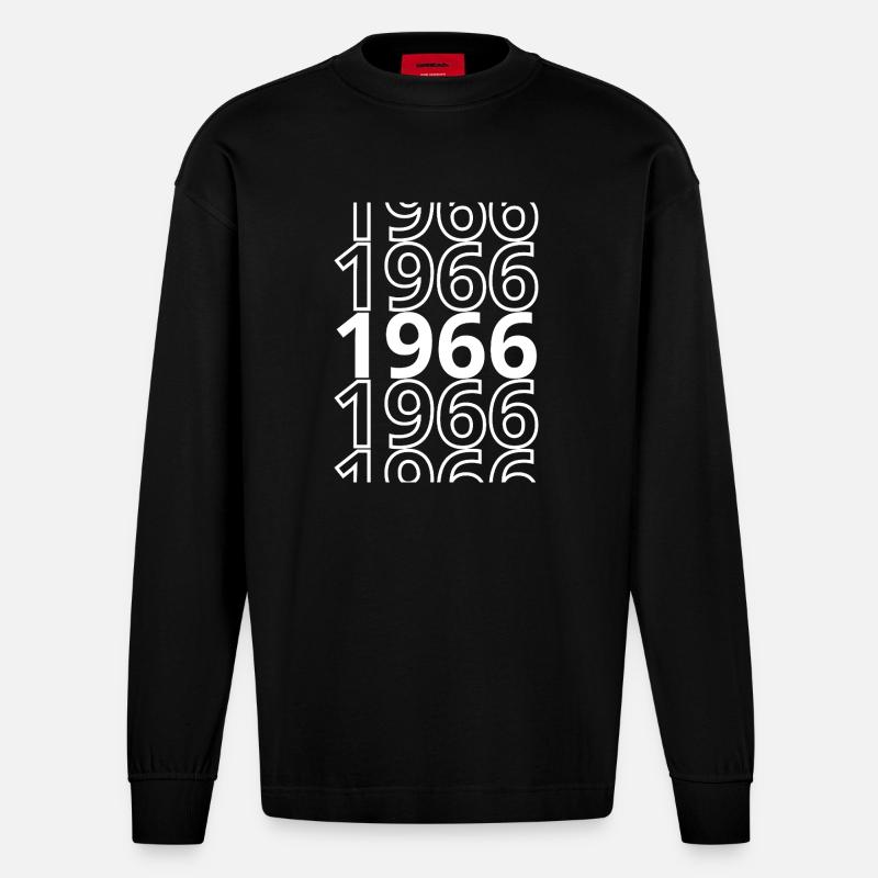 1966 1966 1966 - Heavyweight Oversized Organic Langarmshirt Made in EU - SOLID BLACK