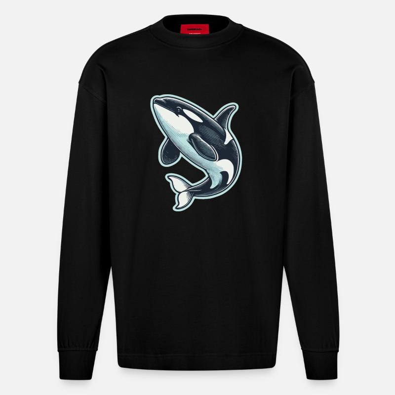 Orca - Heavyweight Oversized Organic Langarmshirt Made in EU - SOLID BLACK