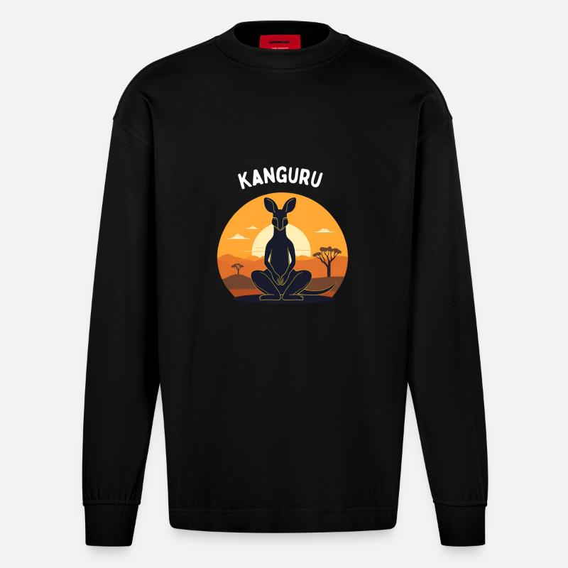 Kanguru - Heavyweight Oversized Organic Langarmshirt Made in EU - SOLID BLACK