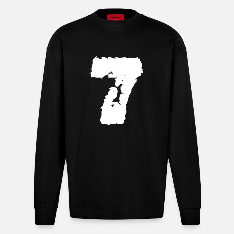 7 Nummer sieben - Heavyweight Oversized Organic Langarmshirt Made in EU - SOLID BLACK