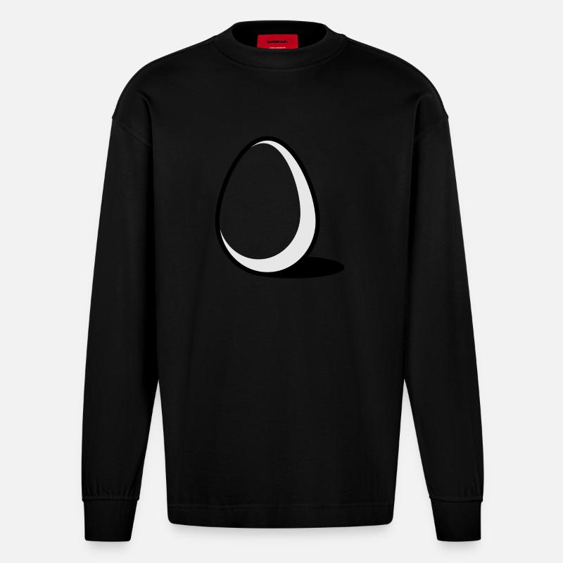 Ein Ei - Heavyweight Oversized Organic Langarmshirt Made in EU - SOLID BLACK