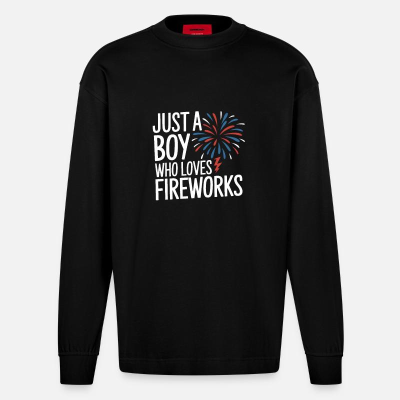 Pyrotechnics Fireworks Pyrotechnics - Heavyweight Oversized Organic Longsleeve Shirt Made in EU - SOLID BLACK
