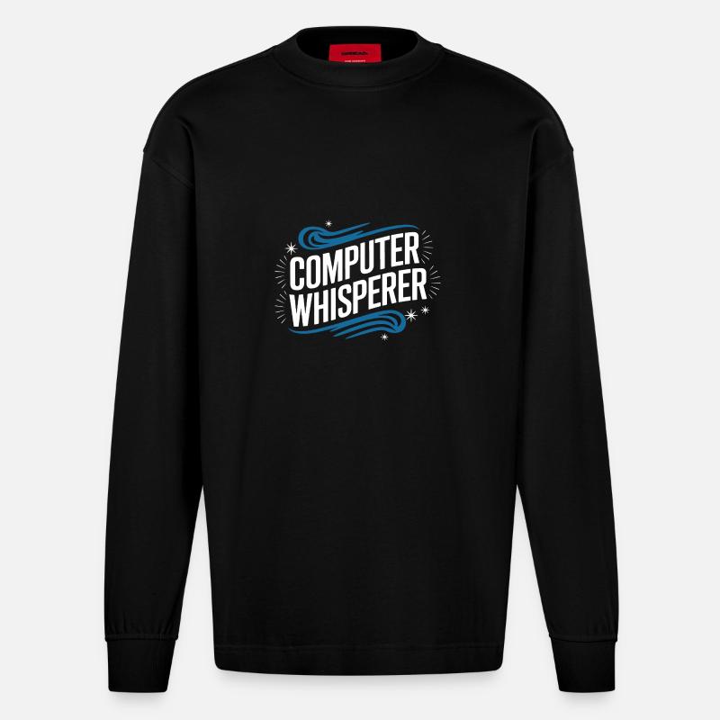 Technischer Support Computerfreak Nerd - Heavyweight Oversized Organic Langarmshirt Made in EU - SOLID BLACK