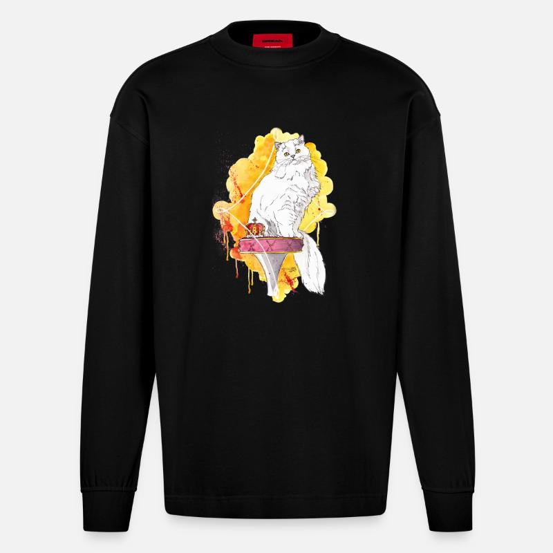Catking - Heavyweight Oversized Organic Langarmshirt Made in EU - SOLID BLACK