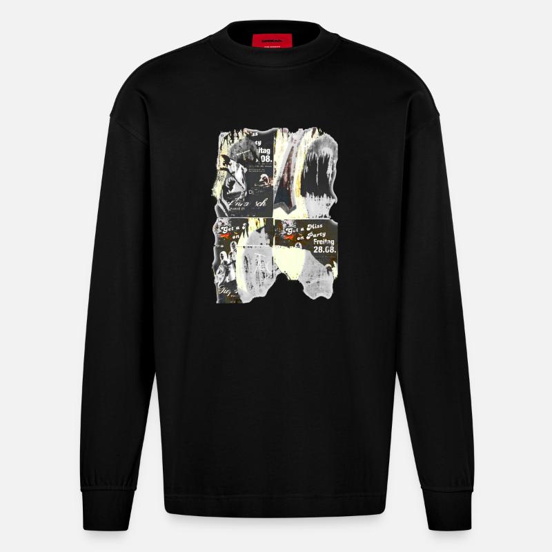 Graffiti - Heavyweight Oversized Organic Langarmshirt Made in EU - SOLID BLACK
