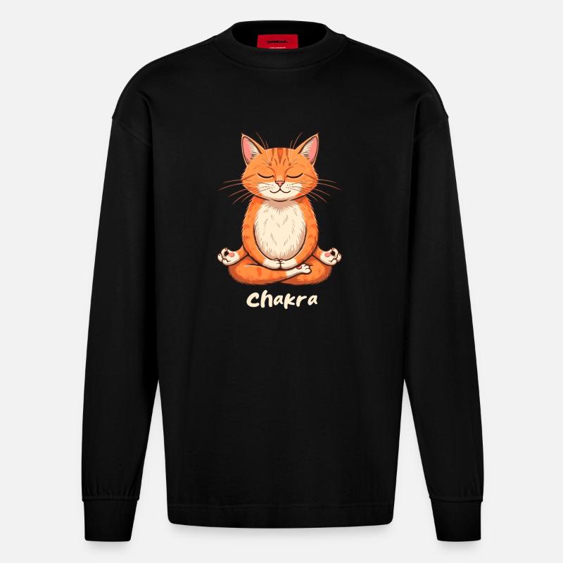Chakra - Heavyweight Oversized Organic Langarmshirt Made in EU - SOLID BLACK