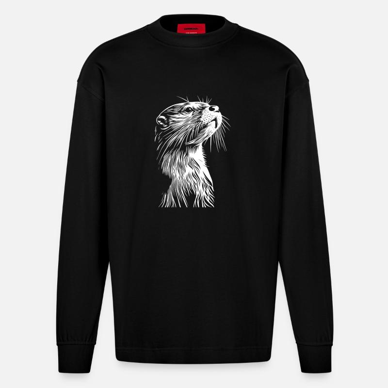 Otter - Heavyweight Oversized Organic Langarmshirt Made in EU - SOLID BLACK