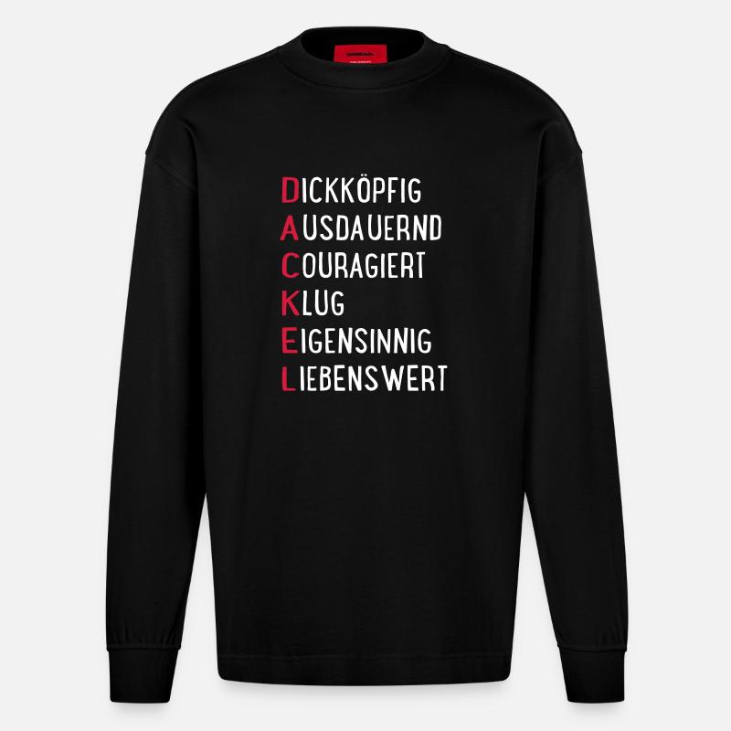 Dackel - Heavyweight Oversized Organic Langarmshirt Made in EU - SOLID BLACK