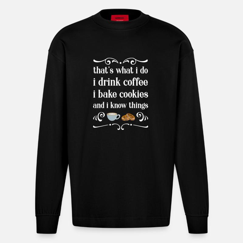Baking baker baker - Heavyweight Oversized Organic Longsleeve Shirt Made in EU - SOLID BLACK