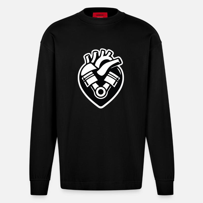 De l’essence dans le sang - Manches longues bio épais oversize fabriqué en UE - SOLID BLACK