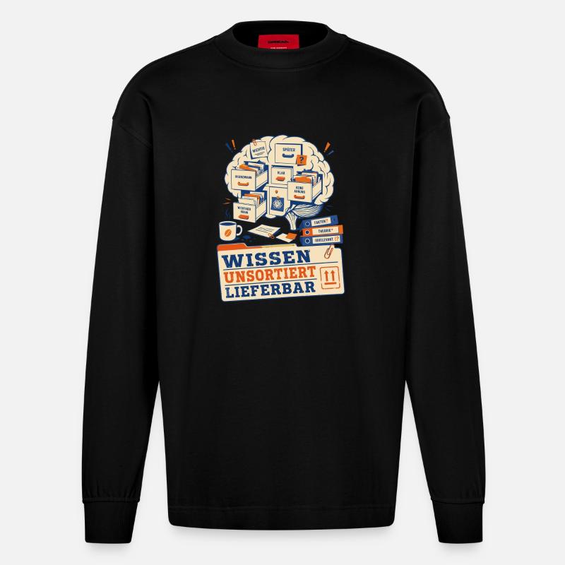 Knowledge available unsorted - Heavyweight Oversized Organic Longsleeve Shirt Made in EU - SOLID BLACK