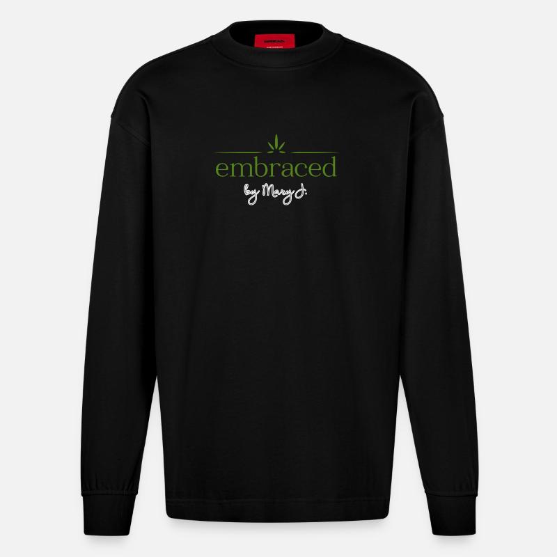 embraced - Heavyweight Oversized Organic Langarmshirt Made in EU - SOLID BLACK