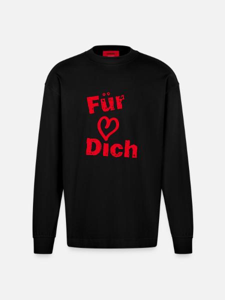 For you - Heavyweight Oversized Organic Longsleeve Shirt Made in EU - SOLID BLACK