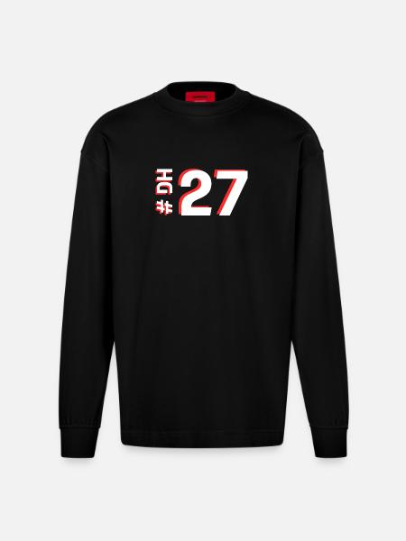 DH27 - Manches longues bio épais oversize fabriqué en UE - SOLID BLACK