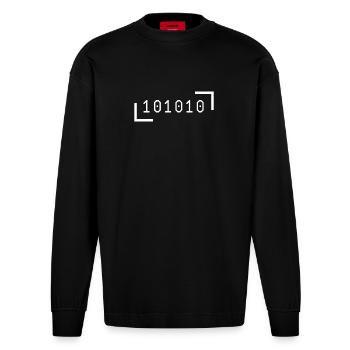42 the ultimate answer - Heavyweight Oversized Organic Longsleeve Shirt Made in EU - SOLID BLACK - Front