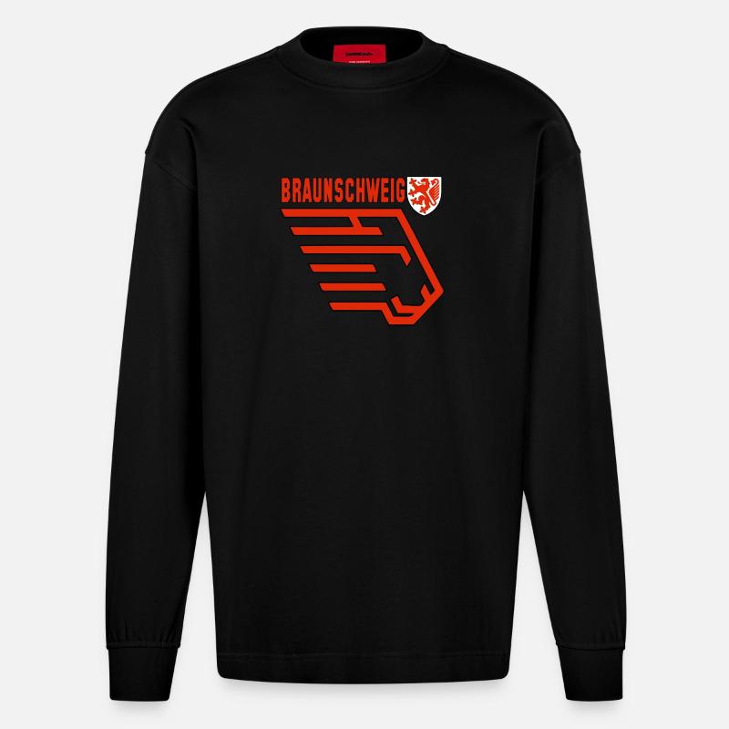 Braunschweig - Heavyweight Oversized Organic Langarmshirt Made in EU - SOLID BLACK