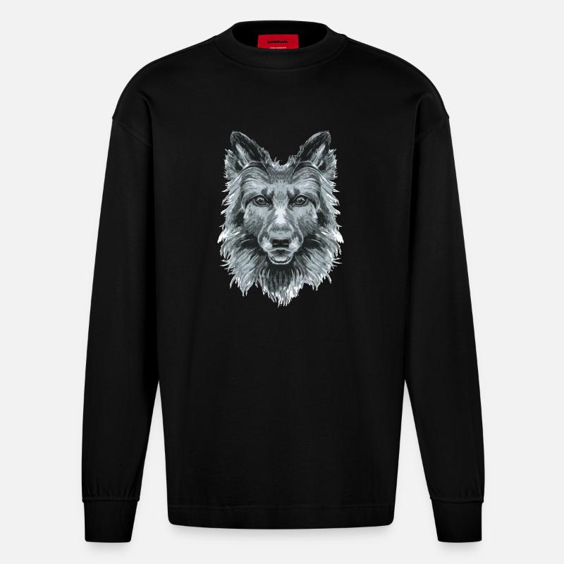 Hund - Heavyweight Oversized Organic Langarmshirt Made in EU - SOLID BLACK