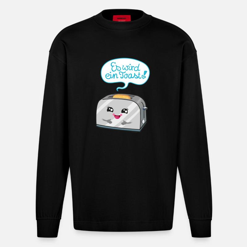 Es wird ein Toast! - Heavyweight Oversized Organic Langarmshirt Made in EU - SOLID BLACK
