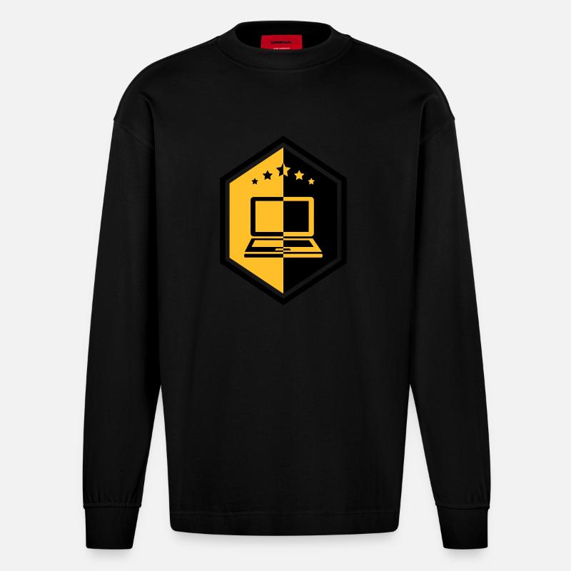 Computing / Informatik / Informatique - Heavyweight Oversized Organic Langarmshirt Made in EU - SOLID BLACK