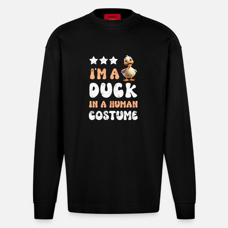 Canards canards - Manches longues bio épais oversize fabriqué en UE - SOLID BLACK