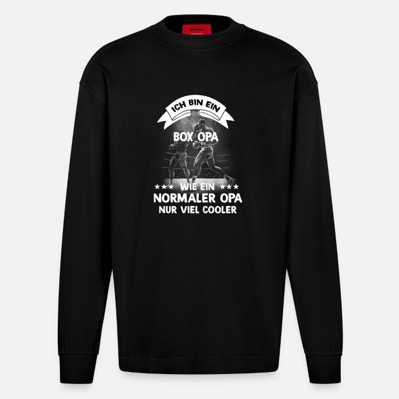 Box Opa Design - Heavyweight Oversized Organic Langarmshirt Made in EU - SOLID BLACK