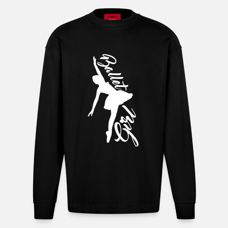 Ballettmädchen - Heavyweight Oversized Organic Langarmshirt Made in EU - SOLID BLACK