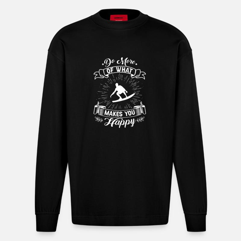Faites plus de surf - Manches longues bio épais oversize fabriqué en UE - SOLID BLACK