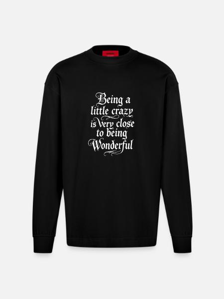 Small madness, big miracle - Heavyweight Oversized Organic Longsleeve Shirt Made in EU - SOLID BLACK