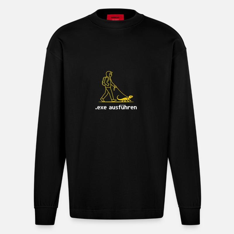 Lustige Admin Geschenke Sys Admin Programmierer - Heavyweight Oversized Organic Langarmshirt Made in EU - SOLID BLACK