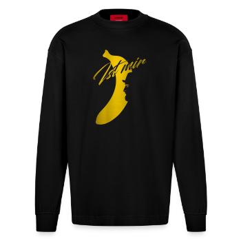 Ist mir Banane - Heavyweight Oversized Organic Langarmshirt Made in EU - SOLID BLACK - Vorne
