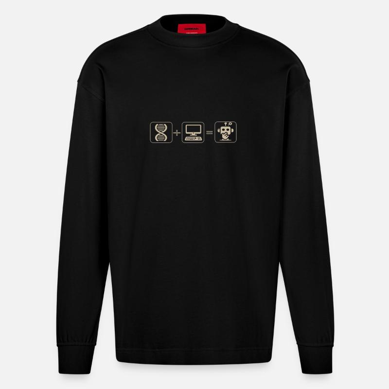 Roboter - Heavyweight Oversized Organic Langarmshirt Made in EU - SOLID BLACK