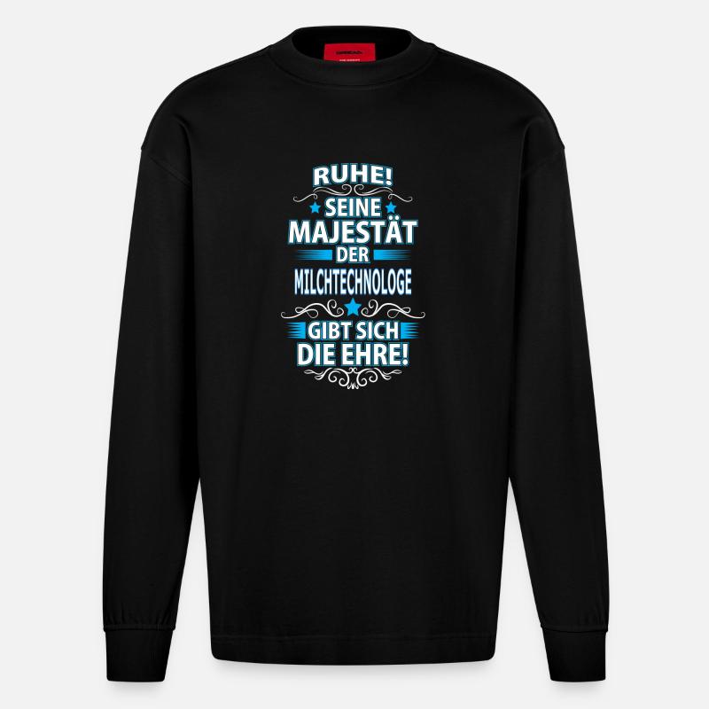 MILCHTECHNOLOGE - Heavyweight Oversized Organic Langarmshirt Made in EU - SOLID BLACK