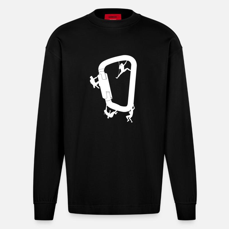 Klettern climb boulder - Heavyweight Oversized Organic Langarmshirt Made in EU - SOLID BLACK