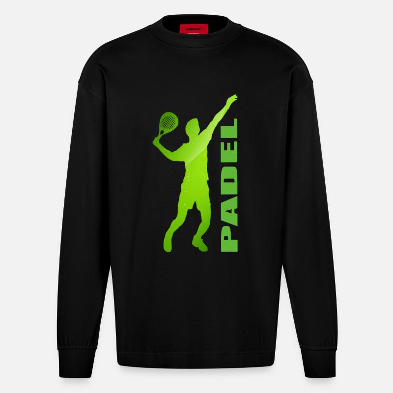 Padel - Heavyweight Oversized Organic Langarmshirt Made in EU - SOLID BLACK