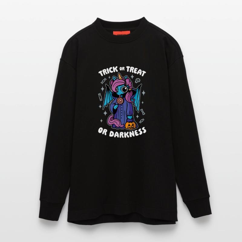 Dunkles süßes Einhorn - Süßes oder Saures oder Dunkelheit Heavyweight Oversized Organic Langarmshirt Made in EU