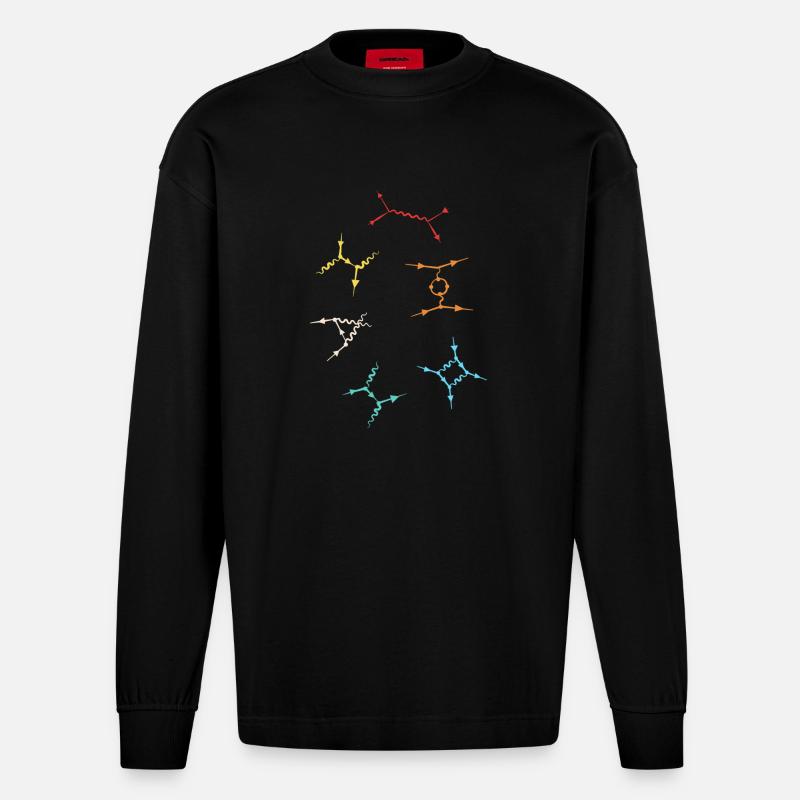 Quantum Physics Quantum Physics Quantum Leap - Heavyweight Oversized Organic Longsleeve Shirt Made in EU - SOLID BLACK
