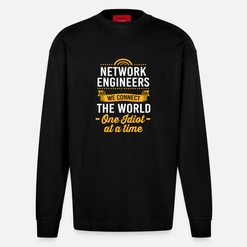 Netzwerk Ingenieur Programmierer Informatiker - Heavyweight Oversized Organic Langarmshirt Made in EU - SOLID BLACK