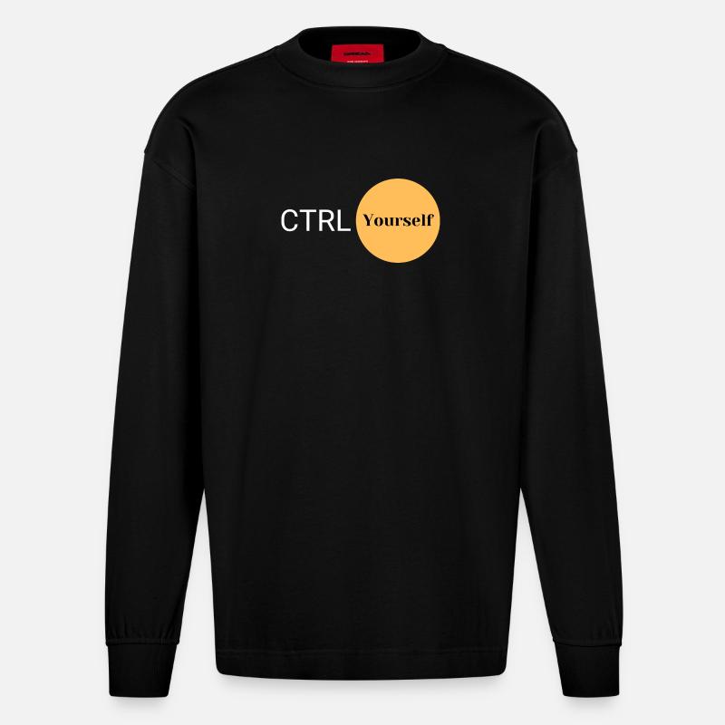 CTRL Vous-même - Manches longues bio épais oversize fabriqué en UE - SOLID BLACK
