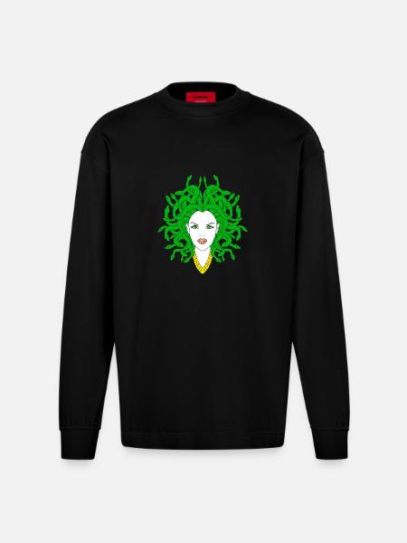 MEDUSA - Heavyweight Oversized Organic Longsleeve Shirt Made in EU - SOLID BLACK