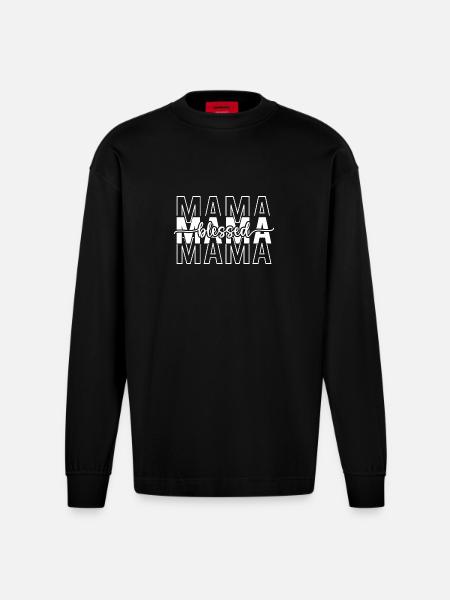 Mama - Heavyweight Oversized Organic Langarmshirt Made in EU - SOLID BLACK