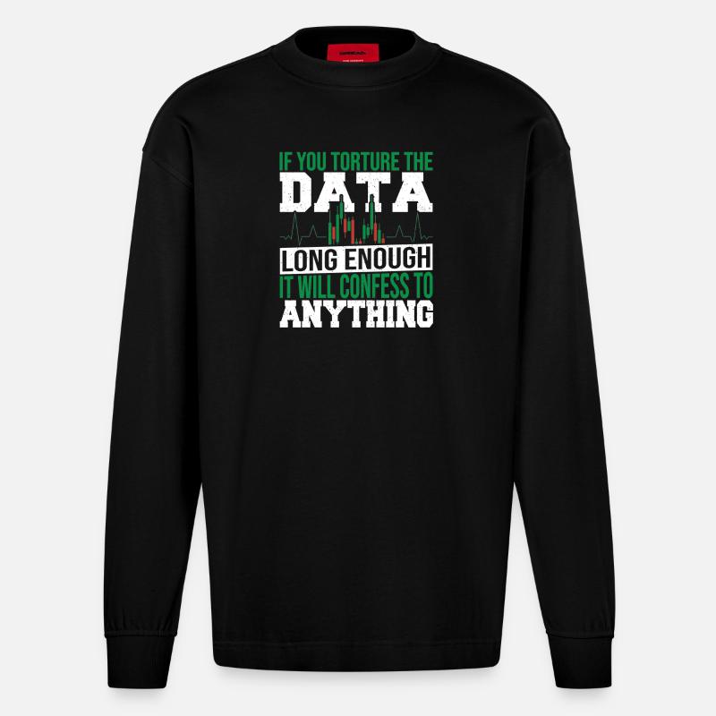 Datenanalyse Datenintegration Datenwissenschaft - Heavyweight Oversized Organic Langarmshirt Made in EU - SOLID BLACK