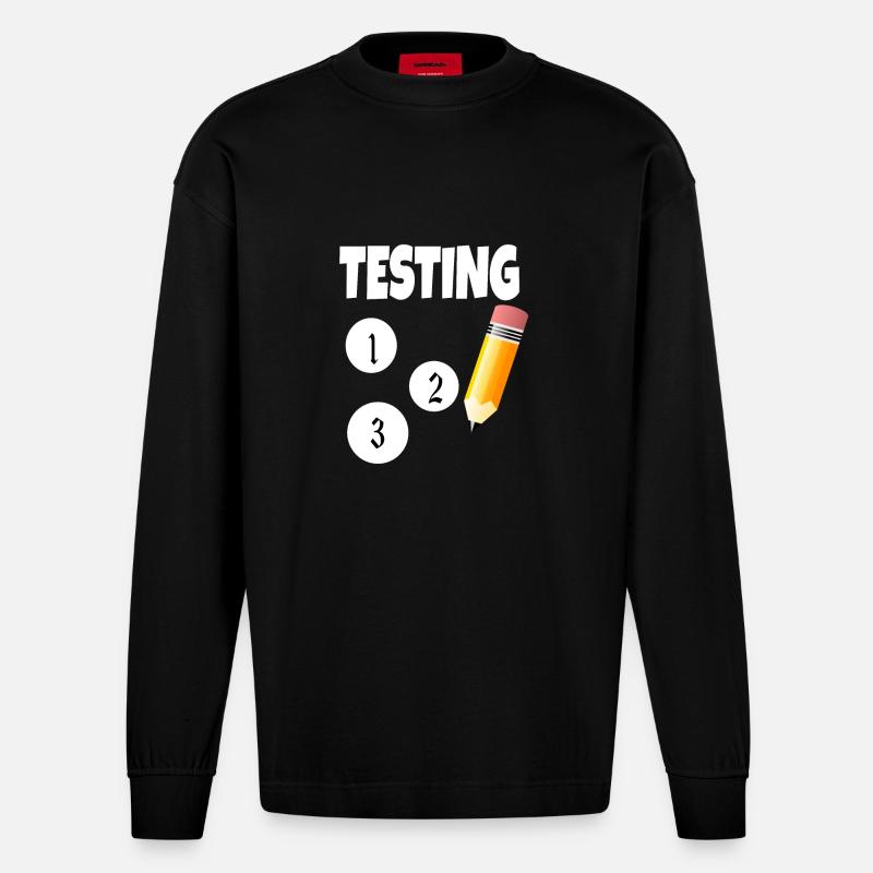 Test 123 avec un crayon - Manches longues bio épais oversize fabriqué en UE - SOLID BLACK