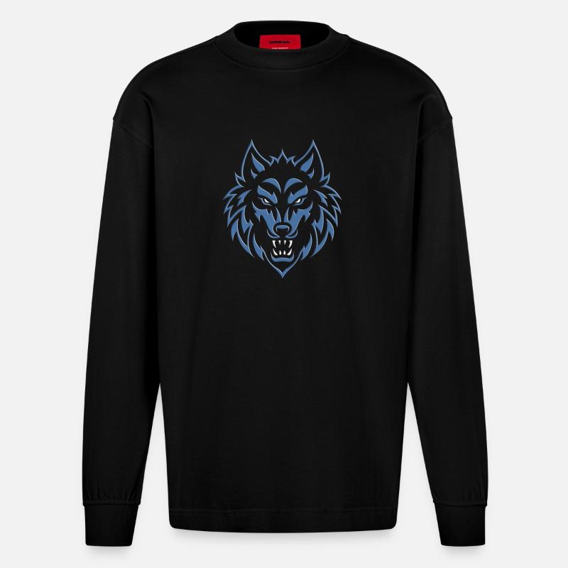Wolf 2024 03 - Heavyweight Oversized Organic Langarmshirt Made in EU - SOLID BLACK