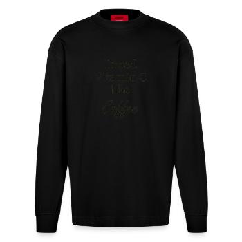 I need Vitamin C like Coffee Geschenk - Heavyweight Oversized Organic Langarmshirt Made in EU - SOLID BLACK - Vorne