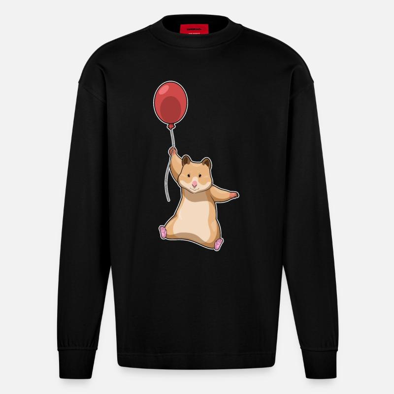Ballon Hamster - Manches longues bio épais oversize fabriqué en UE - SOLID BLACK